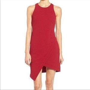 Leith Red Asymmetrical Hem Crepe Tank Dress Medium